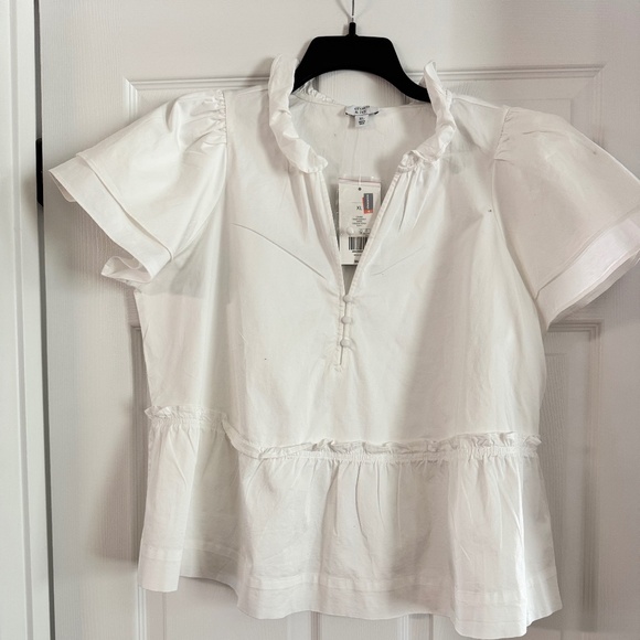 Crown & Ivy White Cotton Fashion top XL - Picture 1 of 4